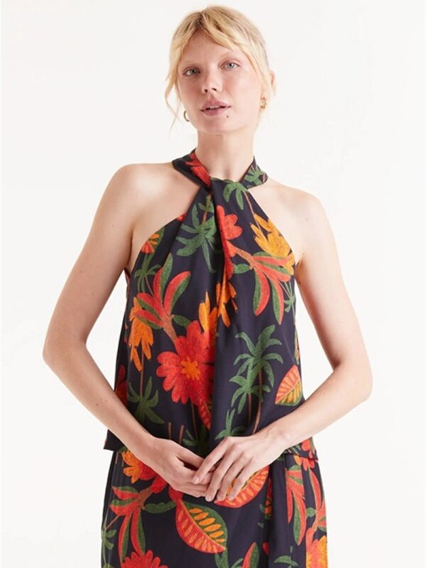 <p>
  Top con scollo incorciato a fantasia
</p>Compania Fantastica