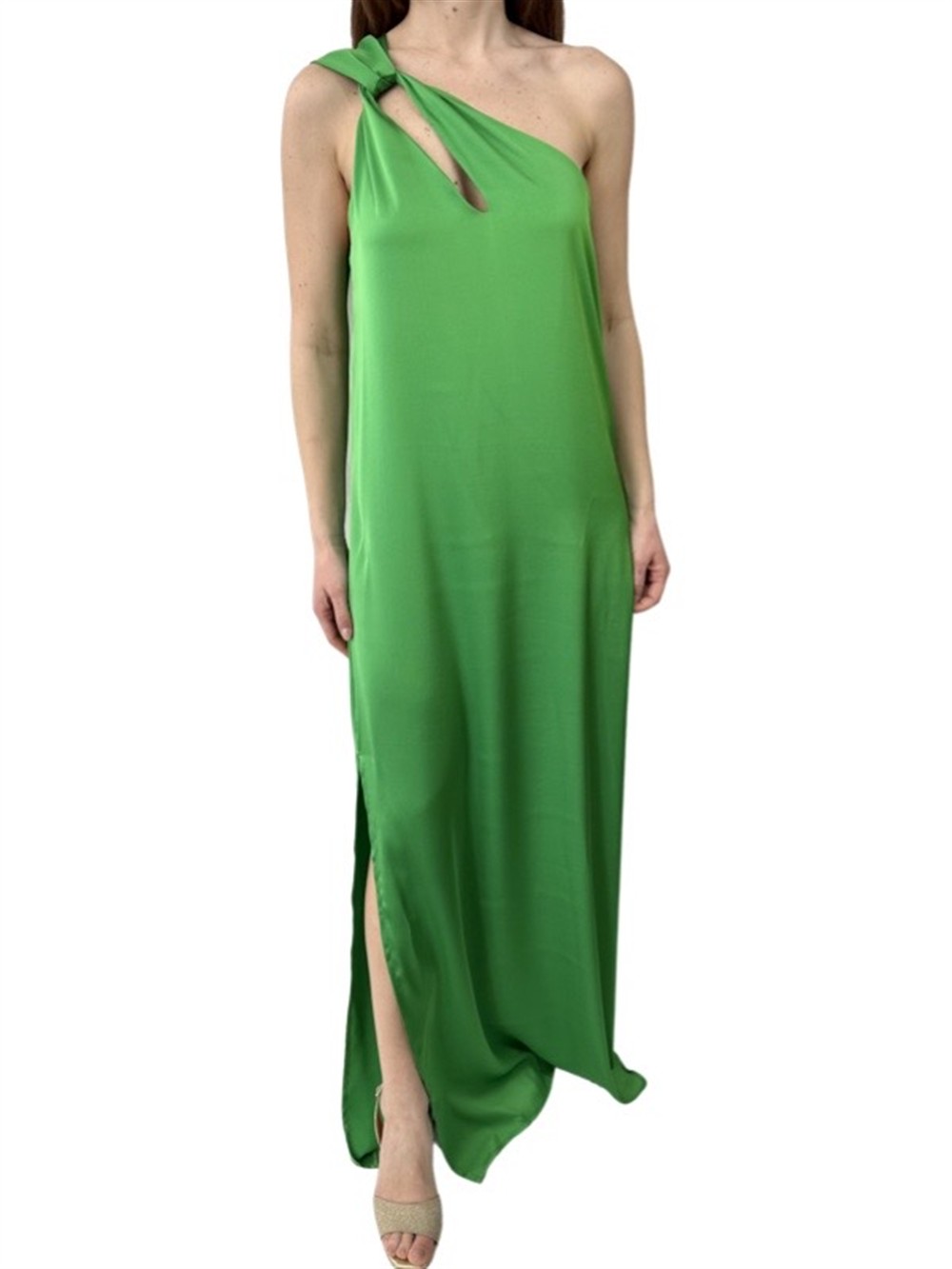 <p>
  Abito lungo monospalla in viscosa con spacco 
</p>Mariuccia Milano