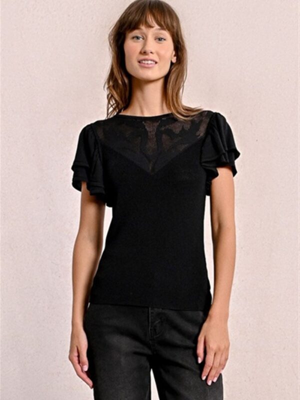 <p>
  T-shirt in maglina con maniche volant
</p>Molly Bracken