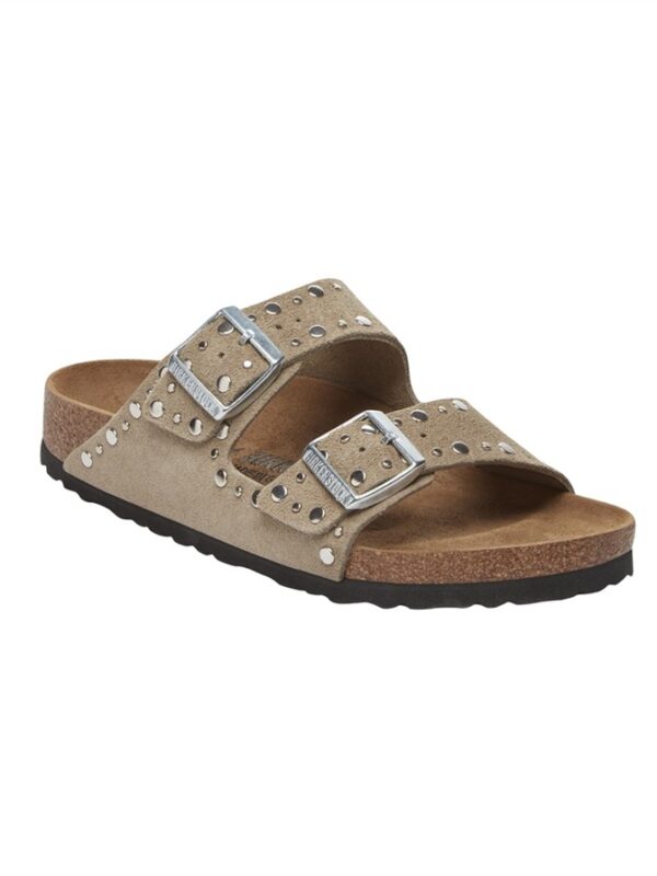 <p>
  Arizona Suede Leather Rivet Taupe - Calzata Stretta
</p>Birkenstock