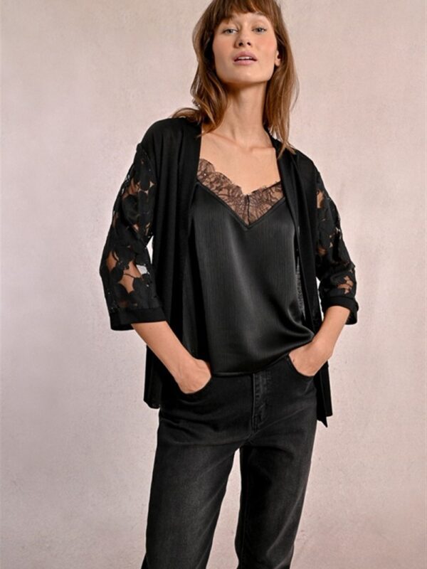 <p>
  Cardigan ricamato con manica a 3/4 nero
</p>Molly Bracken