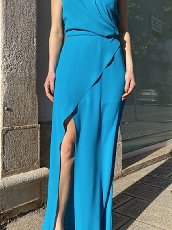 <p>
  Abito con scollo incrociato e spacco
</p>Tolérance Couture