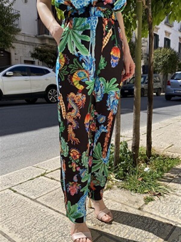 <p>
  Pantalone a fantasia con tasca filo
</p>Mariuccia Milano