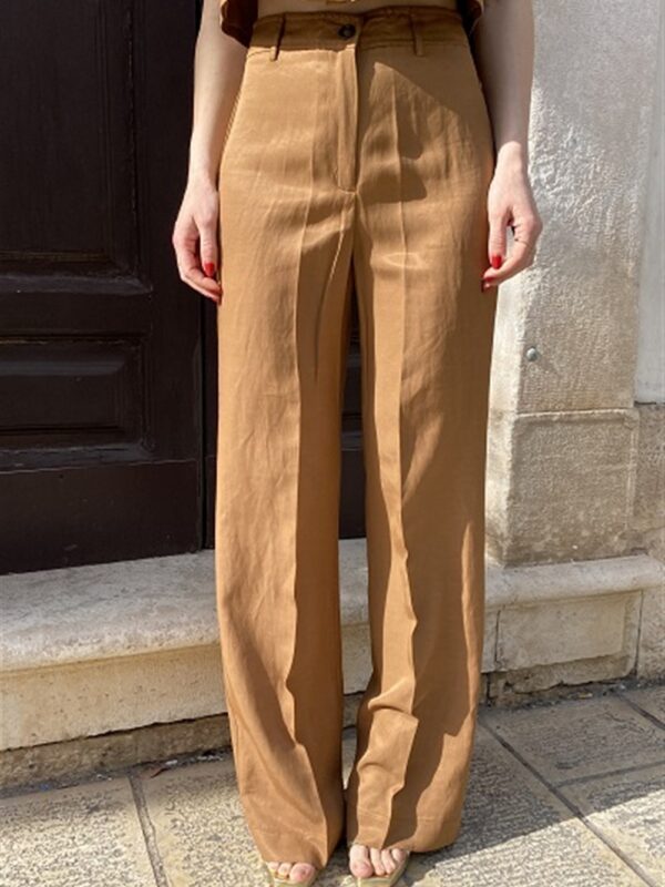 <p>
  Pantalone a palazzo in misto lino
</p>H2o
