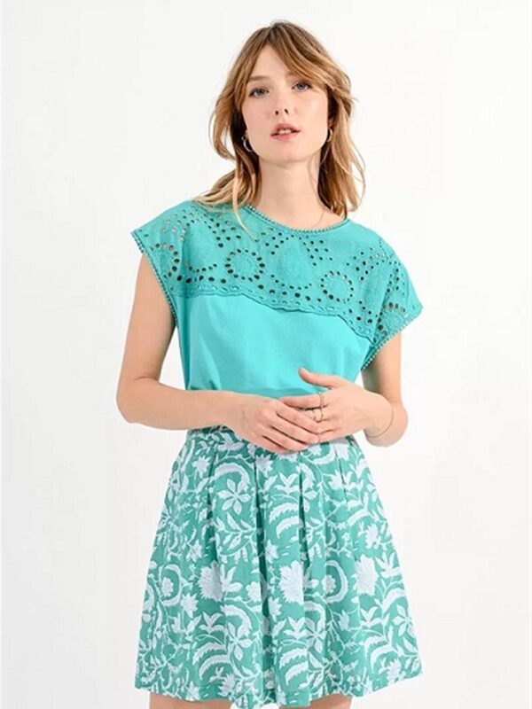 <p>
  T-shirt con dettaglio di ricamo inglese
</p>Molly Bracken