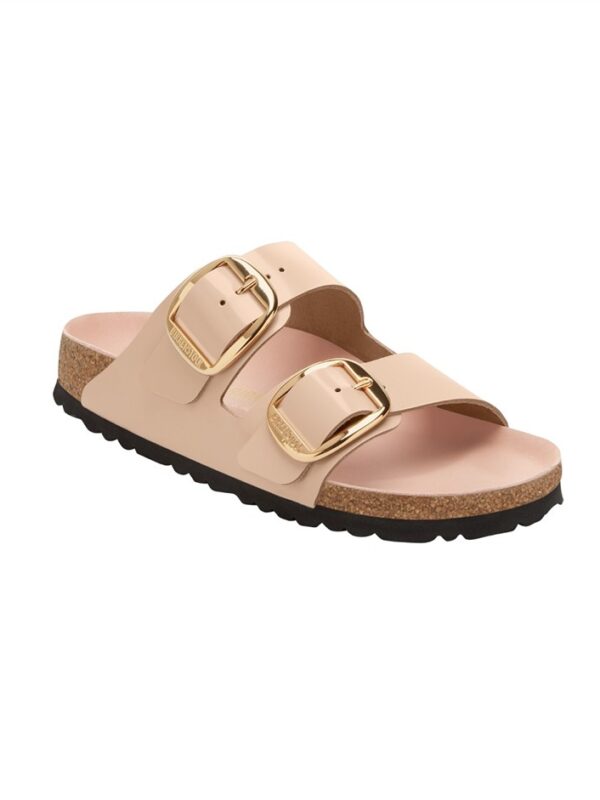 <p>
  Arizona Big Buckle Natural Leather SHINE NEW BEIGE - Calzata Stretta 
</p>Birkenstock