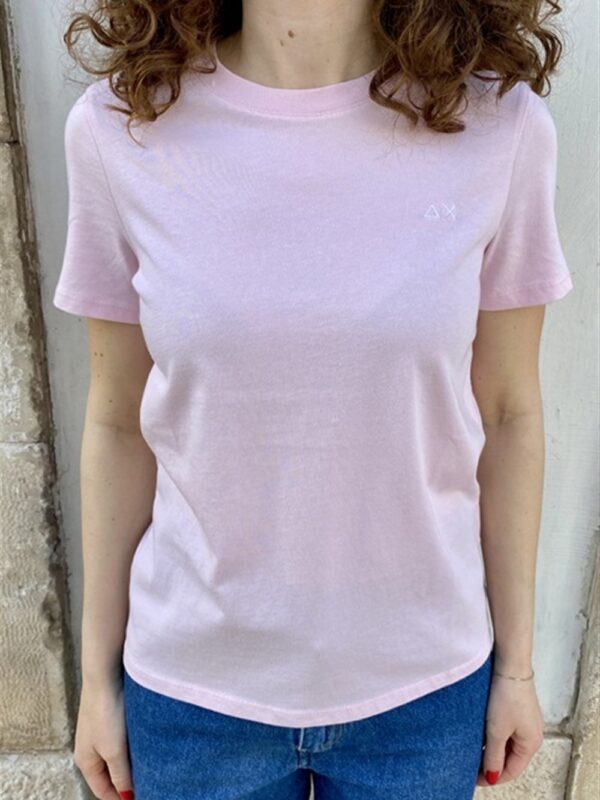 <p>
  T-shirt basic con logo rosa
</p>Sun 68