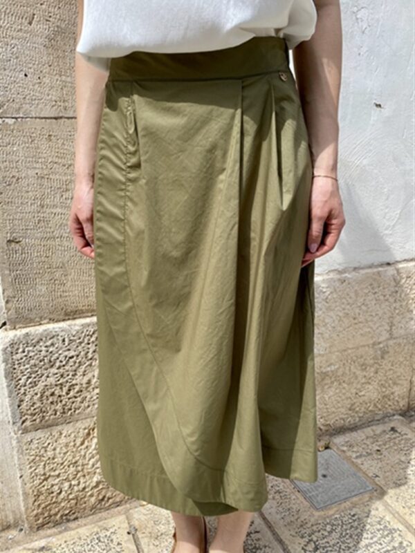 <p>
  Gonna midi a portafoglio verde militare
</p>Le _Sarte _Del_Sole