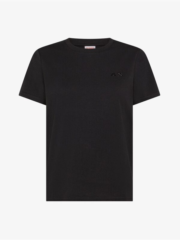 <p>
  T-shirt girocollo in cotone NERO 
</p>Sun 68