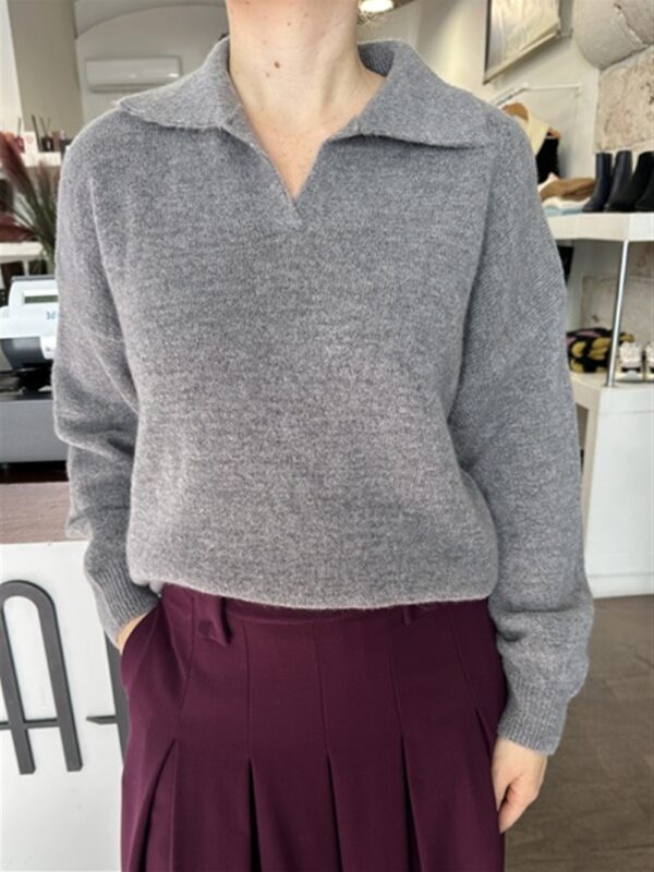 <p>
  Maglioncino a polo in baby alpaca GRIGIO 
</p>Dixie