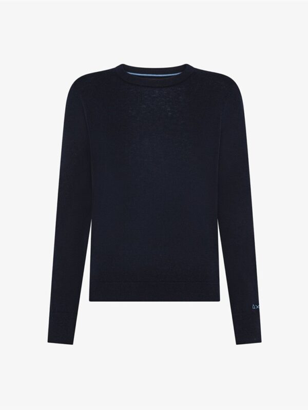 <p>
  Maglioncino girocollo in lana e cotone NAVY BLUE
</p>Sun 68