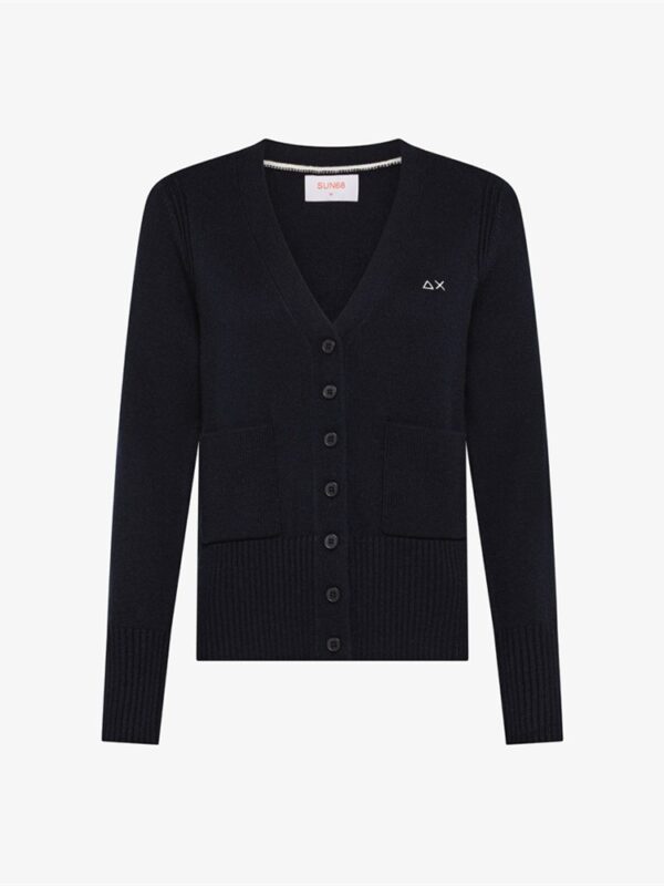 <p>
  Cardigan in filato di lana e cashmere NAVY BLUE
</p>Sun 68