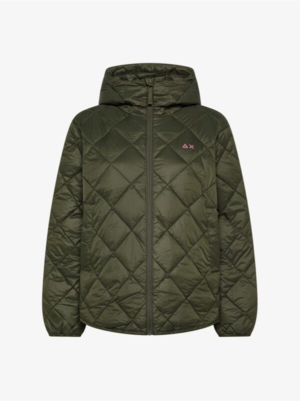 <p>
  Piumino trapuntato con cappuccio MILITARE SCURO 
</p>Sun 68