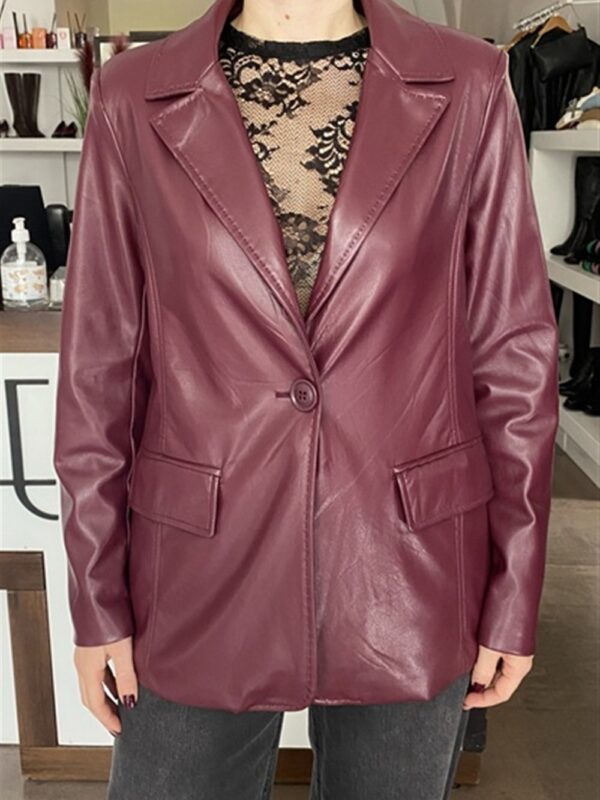 <p>
  Giacca monopetto in ecopelle
</p>Dixie