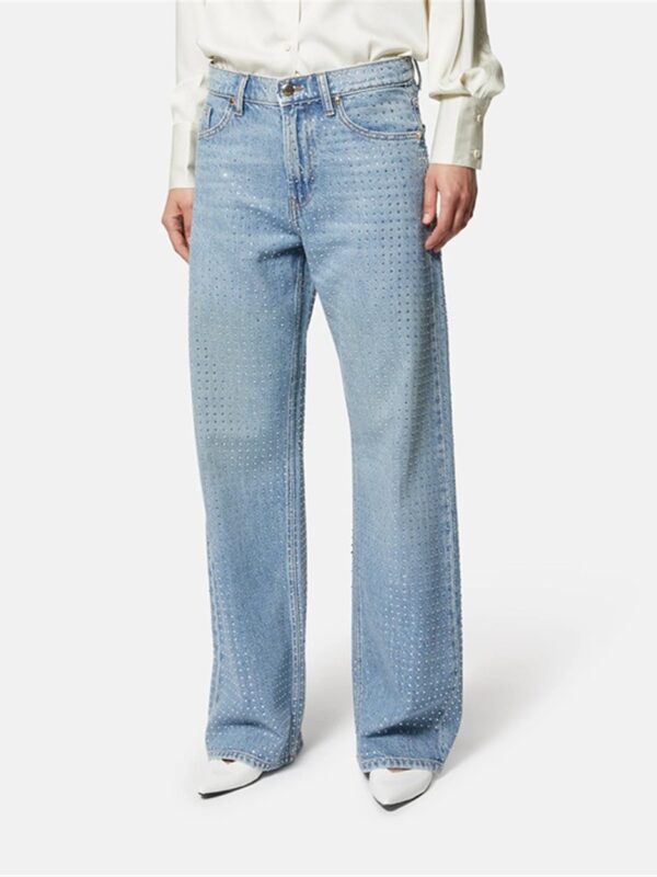 <p>
  Jeans gamba dritta con strass
</p>Silvian Heach