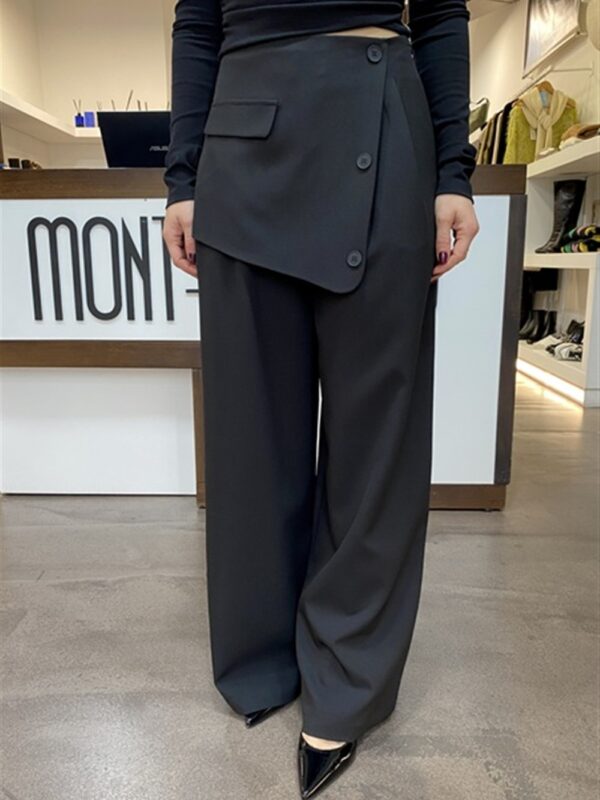 <p>
  Pantalone a gamba larga con pannello frontale
</p>Eleh