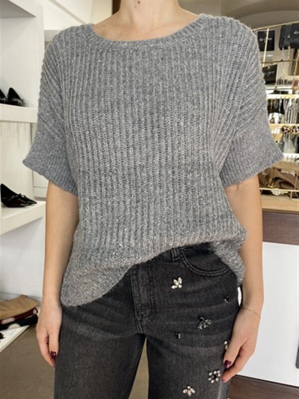 <p>
  Maglioncino mezza manica con micro paillettes
</p>H2o