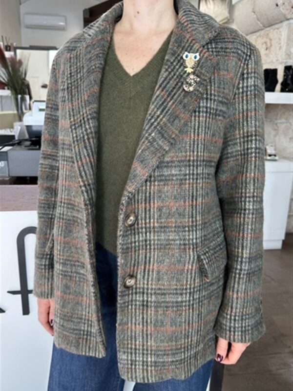 <p>
  Giacca principe di galles con spille 
</p>Dixie