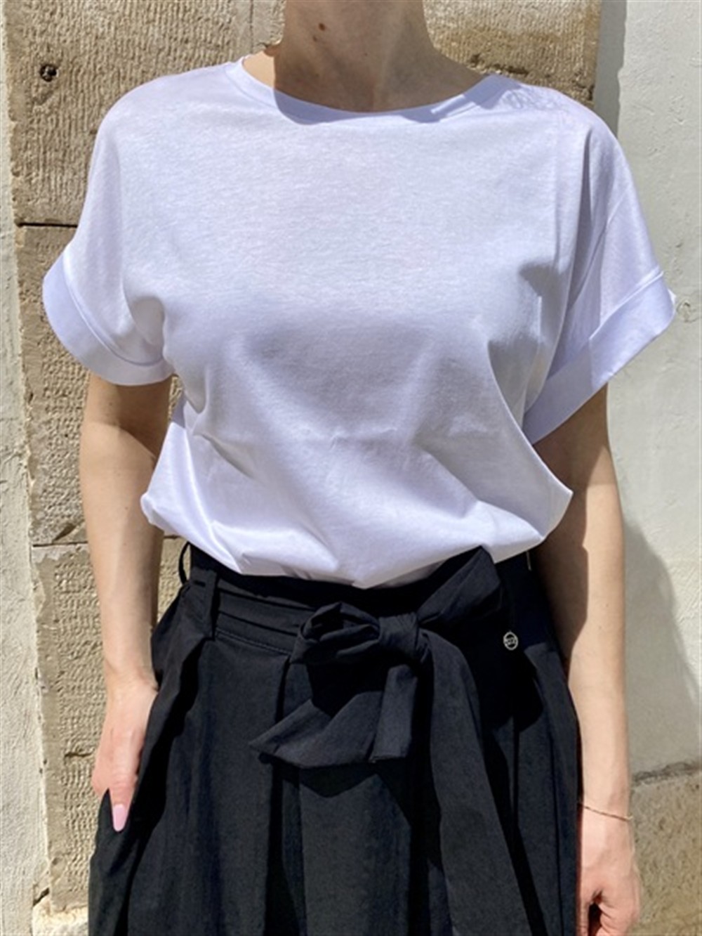 <p>
T-shirt ampia a scatola
</p>Le _Sarte _Del_Sole