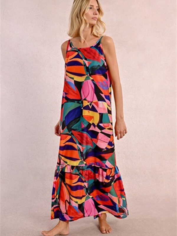 <p>
  Abito lungo stampato con balza sul fondo e spalline sottili
</p>Molly Bracken