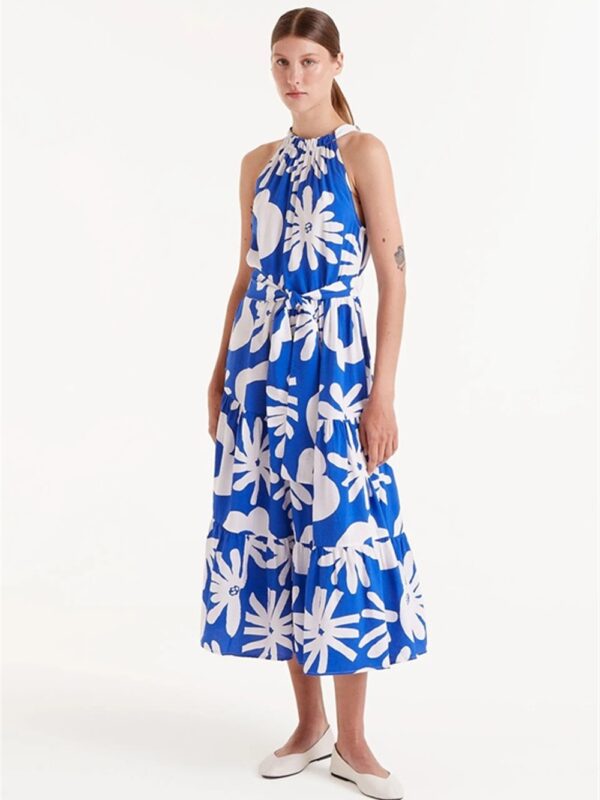 <p>
  Abito midi a fantasia floreale con scollo all'americana
</p>Compania Fantastica