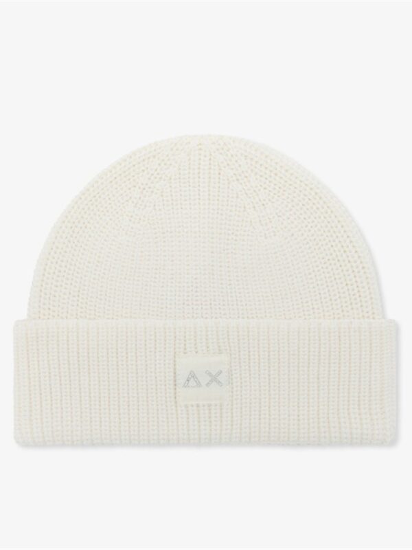 <p>
  Berretto beanie in misto lana con logo BIANCO PANNA 
</p>Sun 68