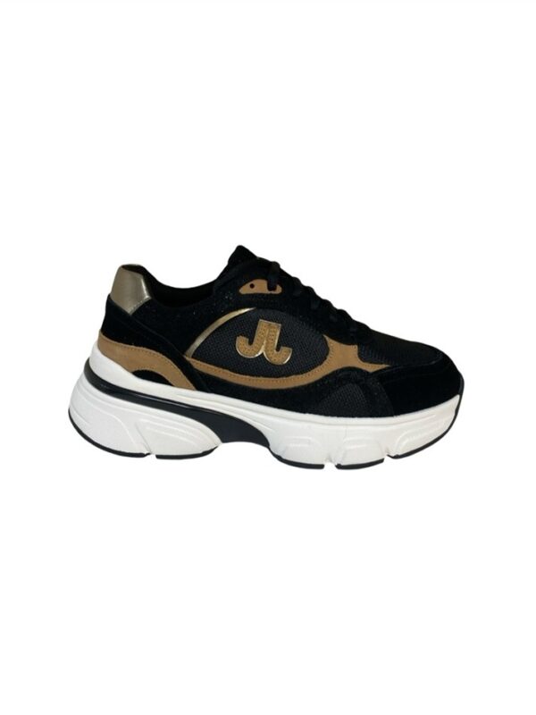 <p>
  Sneakers con fondo di 6 cm BLACK/PLATINO 
</p>Janet & Janet