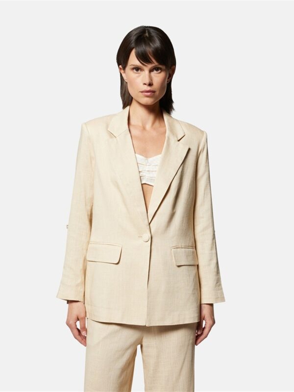 <p>
  Giacca monopetto in lino
</p>Silvian Heach