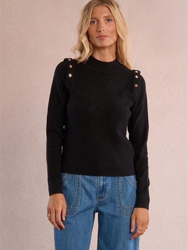 <p>
  Maglioncino con bottoni e riprese effetto spallina BLACK
</p>Molly Bracken
