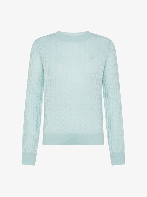 <p>
Maglioncino in lana e cashmere a trecce ACQUA
</p>
<p>
</p>Sun 68