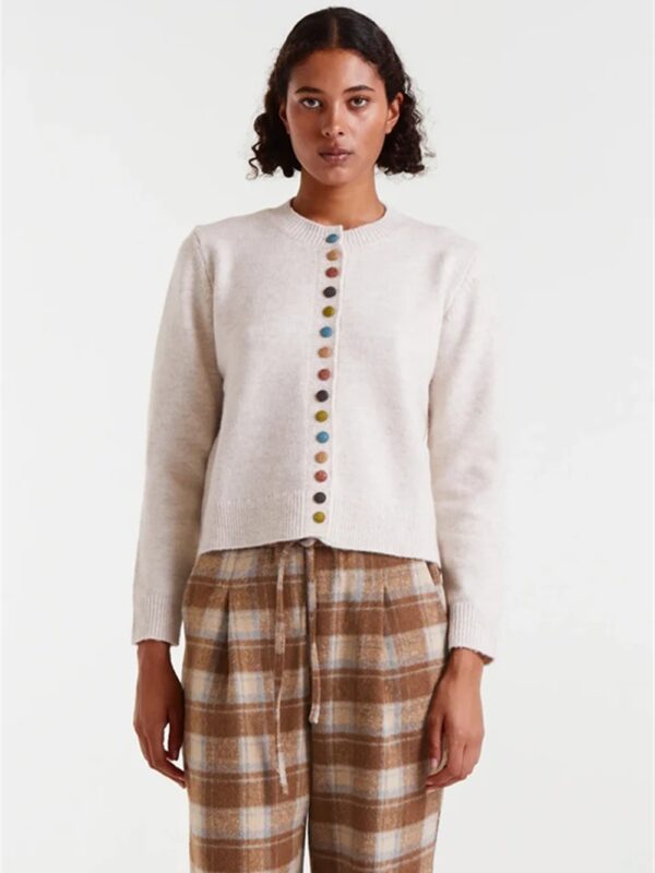 <p>
  Cardigan con bottoni multicolor BEIGE
</p>Compania Fantastica