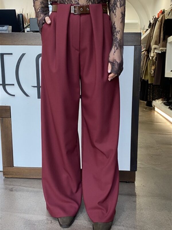 <p>
  Pantalone a palazzo con pence sui passanti e cintura
</p>Kontatto