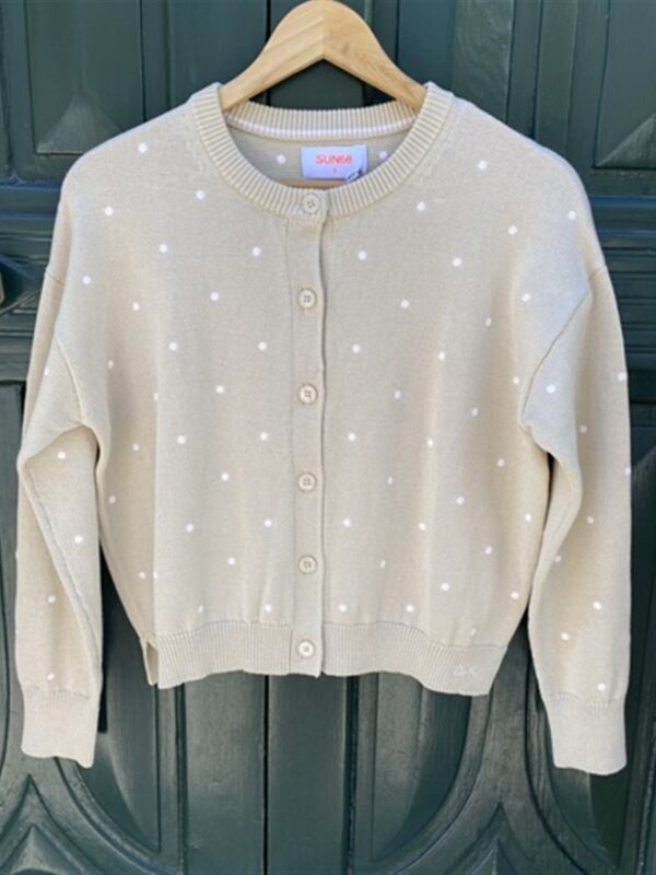 <p>
  Cardigan a pois beige/rosa
</p>Sun 68