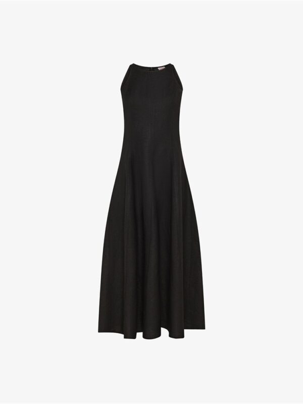 <p>
  Abito lungo sfiancato in lino con zip posteriore nero
</p>Sun 68