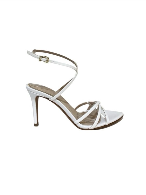 <p>
  Sandalo a punta con fascette e tacco di 8 cm bianco
</p>Albano