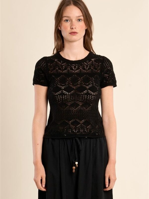 <p>
  T-shirt in crochet nera
</p>Molly Bracken