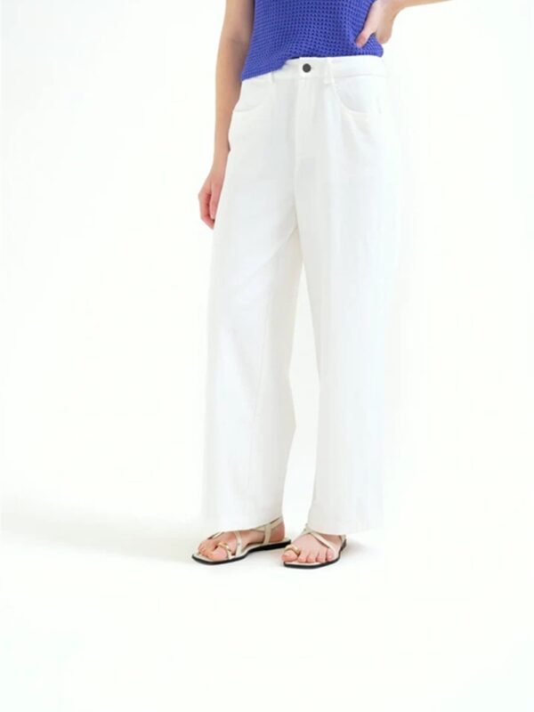 <p>
  Pantalone in bull denim gamba dritta bianchi
</p>Compania Fantastica
