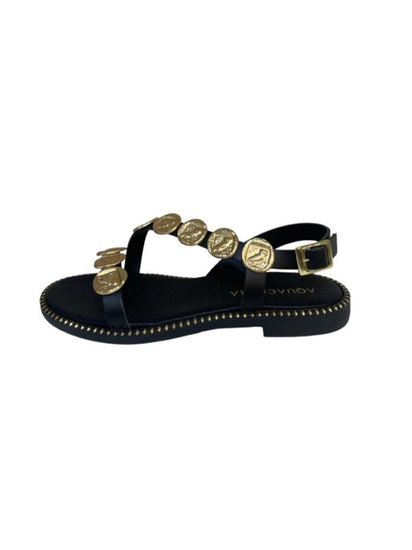 <p>
  Sandalo con accessori oro nero
</p>Aquaclara