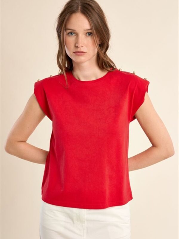 <p>
  T-shirt con bottoni dorati sulle spalline
</p>Molly Bracken
