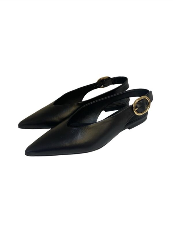 <p>
Slingback nera con fibbia oro
</p>Arezzo