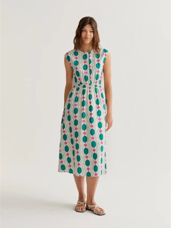 <p>
  Abito midi con stampa geometrica
</p>Compania Fantastica