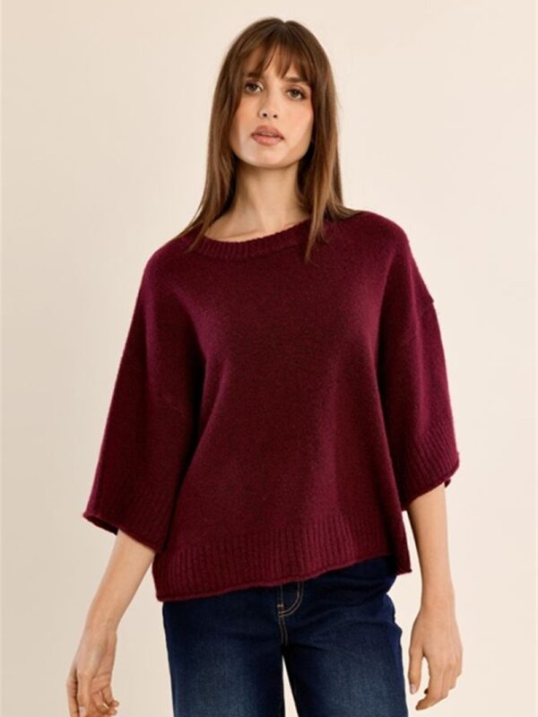 <p>
DARK RED - Maglione svasato con manica 3/4
</p>Molly Bracken