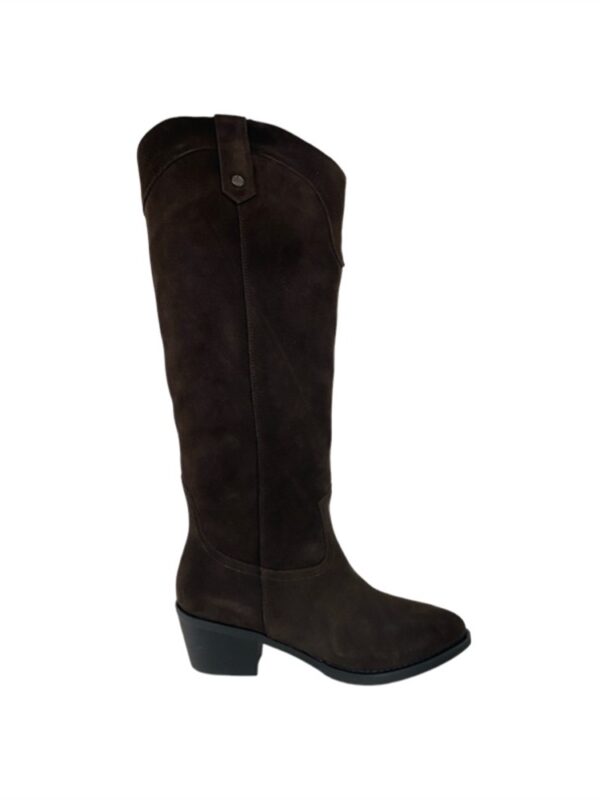 <p>
  DARKBROWN - Texano gambale alto con zip interna tacco 5 cm
</p>Janet & Janet